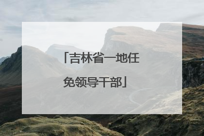 吉林省一地任免领导干部