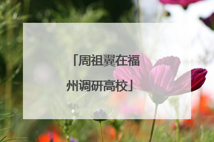 周祖翼在福州调研高校