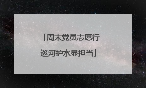 周末党员志愿行 巡河护水显担当