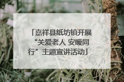 嘉祥县纸坊镇开展“关爱老人 安暖同行”主题宣讲活动