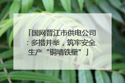 国网晋江市供电公司：多措并举，筑牢安全生产“铜墙铁壁”