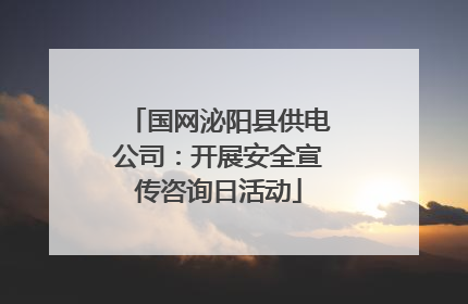 国网泌阳县供电公司：开展安全宣传咨询日活动