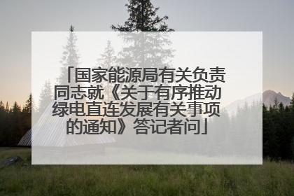 国家能源局有关负责同志就《关于有序推动绿电直连发展有关事项的通知》答记者问