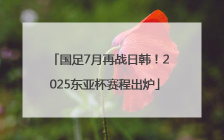 国足7月再战日韩！2025东亚杯赛程出炉