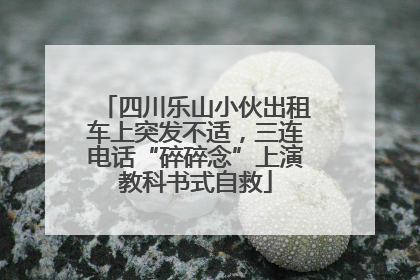 四川乐山小伙出租车上突发不适，三连电话“碎碎念”上演教科书式自救