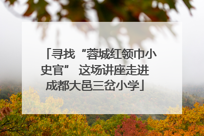 寻找“蓉城红领巾小史官” 这场讲座走进成都大邑三岔小学