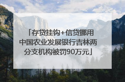 存贷挂钩+信贷挪用 中国农业发展银行吉林两分支机构被罚90万元