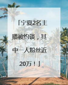 宁夏2名主播被约谈，其中一人粉丝近20万！