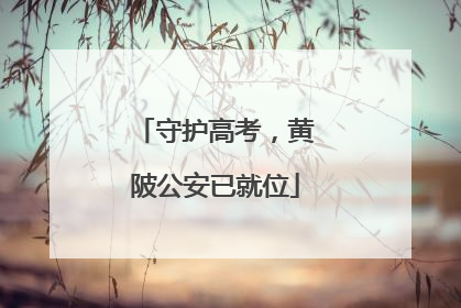 守护高考，黄陂公安已就位