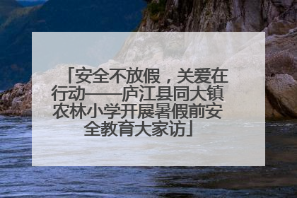 安全不放假，关爱在行动——庐江县同大镇农林小学开展暑假前安全教育大家访