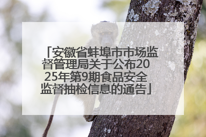 安徽省蚌埠市市场监督管理局关于公布2025年第9期食品安全监督抽检信息的通告