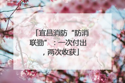 宜昌消防“防消联勤”：一次付出，两次收获