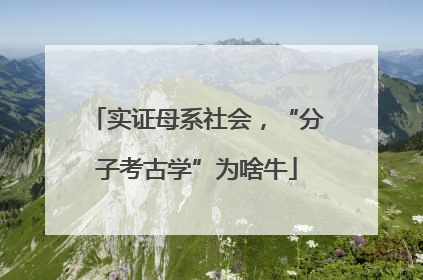 实证母系社会，“分子考古学”为啥牛