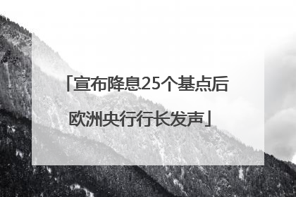 宣布降息25个基点后 欧洲央行行长发声