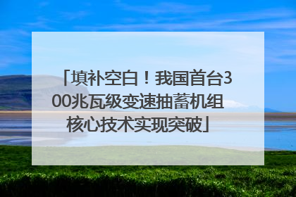 填补空白！我国首台300兆瓦级变速抽蓄机组核心技术实现突破