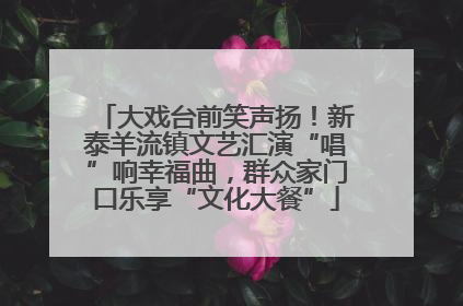 大戏台前笑声扬！新泰羊流镇文艺汇演“唱”响幸福曲，群众家门口乐享“文化大餐”