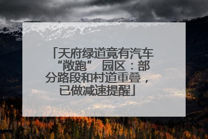 天府绿道竟有汽车“敞跑” 园区：部分路段和村道重叠，已做减速提醒