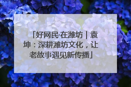 好网民·在潍坊｜袁坤：深耕潍坊文化，让老故事遇见新传播