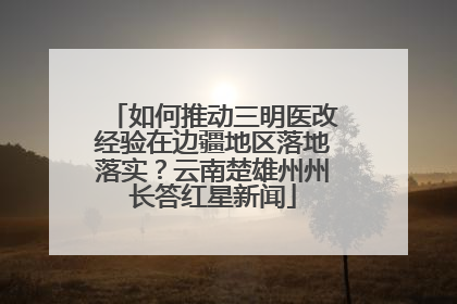 如何推动三明医改经验在边疆地区落地落实？云南楚雄州州长答红星新闻