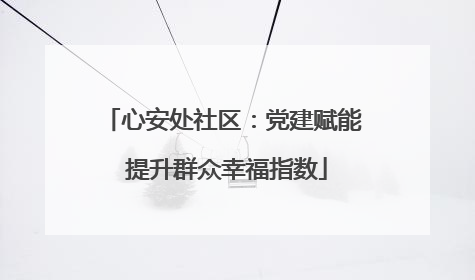 心安处社区：党建赋能 提升群众幸福指数