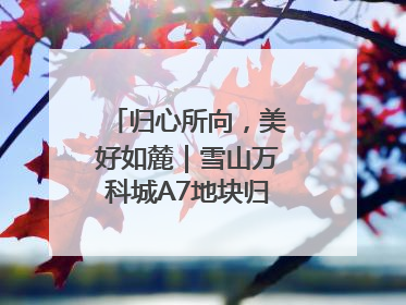 归心所向，美好如麓｜雪山万科城A7地块归麓园品质交付