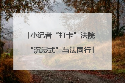 小记者“打卡”法院 “沉浸式”与法同行
