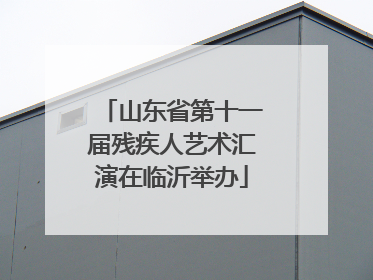 山东省第十一届残疾人艺术汇演在临沂举办