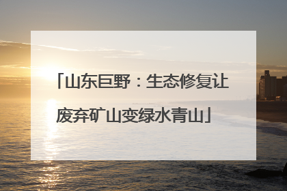 山东巨野：生态修复让废弃矿山变绿水青山
