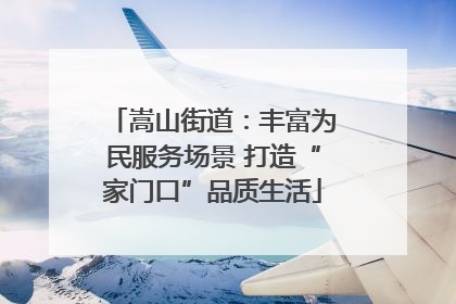 嵩山街道：丰富为民服务场景 打造“家门口”品质生活