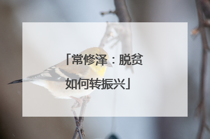 常修泽：脱贫如何转振兴
