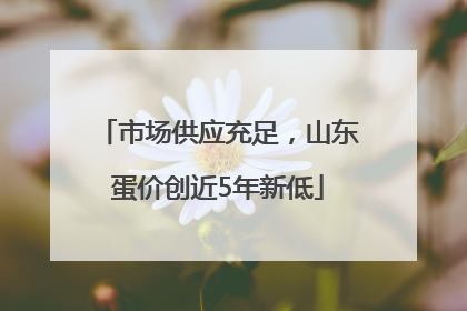市场供应充足，山东蛋价创近5年新低