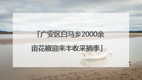 广安区白马乡2000余亩花椒迎来丰收采摘季