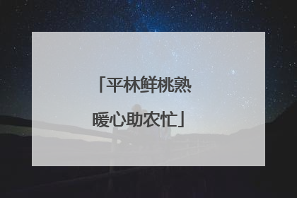 平林鲜桃熟 暖心助农忙