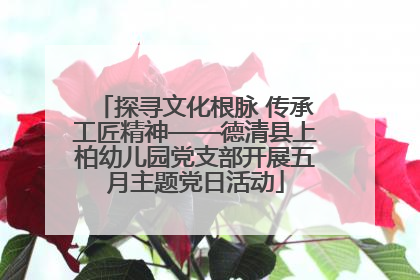 探寻文化根脉 传承工匠精神——德清县上柏幼儿园党支部开展五月主题党日活动