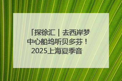 探徐汇｜去西岸梦中心船坞听贝多芬！2025上海夏季音乐节公布节目阵容