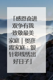 感恩奋进 双争有我·致敬最美家庭｜贺彦霞家庭：银针彩线绣出好日子