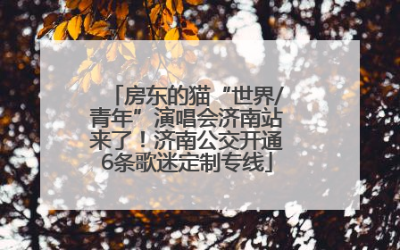房东的猫“世界/青年”演唱会济南站来了！济南公交开通6条歌迷定制专线