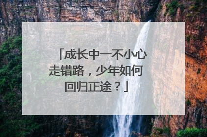 成长中一不小心走错路，少年如何回归正途？