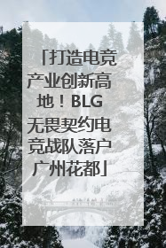 打造电竞产业创新高地！BLG无畏契约电竞战队落户广州花都