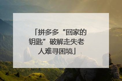 拼多多“回家的钥匙”破解走失老人难寻困境
