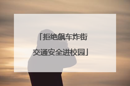 拒绝飙车炸街 交通安全进校园