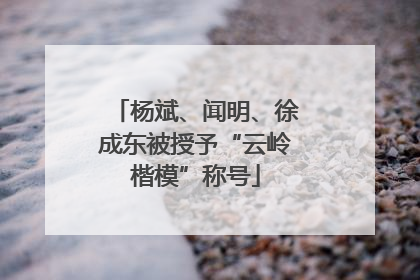 杨斌、闻明、徐成东被授予“云岭楷模”称号