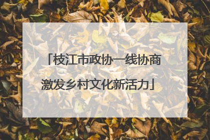 枝江市政协一线协商激发乡村文化新活力