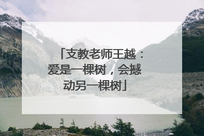 支教老师王越：爱是一棵树，会撼动另一棵树