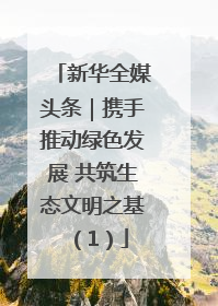 新华全媒头条｜携手推动绿色发展 共筑生态文明之基（1）