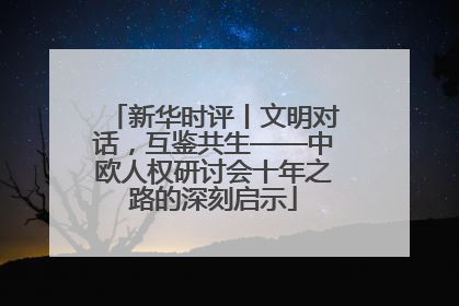 新华时评丨文明对话，互鉴共生——中欧人权研讨会十年之路的深刻启示