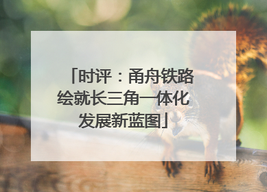 时评：甬舟铁路绘就长三角一体化发展新蓝图