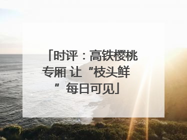 时评：高铁樱桃专厢 让“枝头鲜”每日可见
