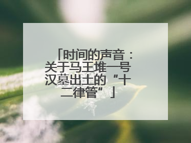 时间的声音：关于马王堆一号汉墓出土的“十二律管”