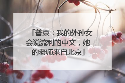 普京：我的外孙女会说流利的中文，她的老师来自北京